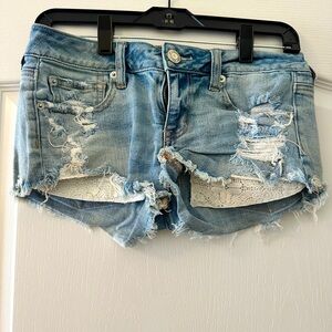 American Eagle "shortie" Jean shorts sz 2